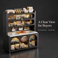 Meuble de rangement moderne en acier avec tiroirs, étagères à vin et design contemporain de buffet pour salon