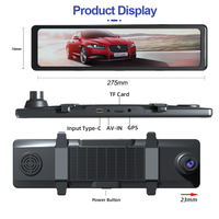 11.28 pouces voiture à l'intérieur du rétroviseur double objectif dash cam 4k Wifi avec système de suivi gps voiture dvr caméra dashcam enregistreur