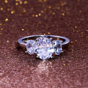 Oval Crystal Ring for Women Elegant Minimalist Fashion Daily Party Accessories - Product Image 3