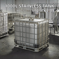 Réservoir IBC en acier inoxydable de qualité alimentaire 1000L avec garantie de 3 ans pour le stockage multi-usages d'eau, de vin et d'alcool, facile à utiliser