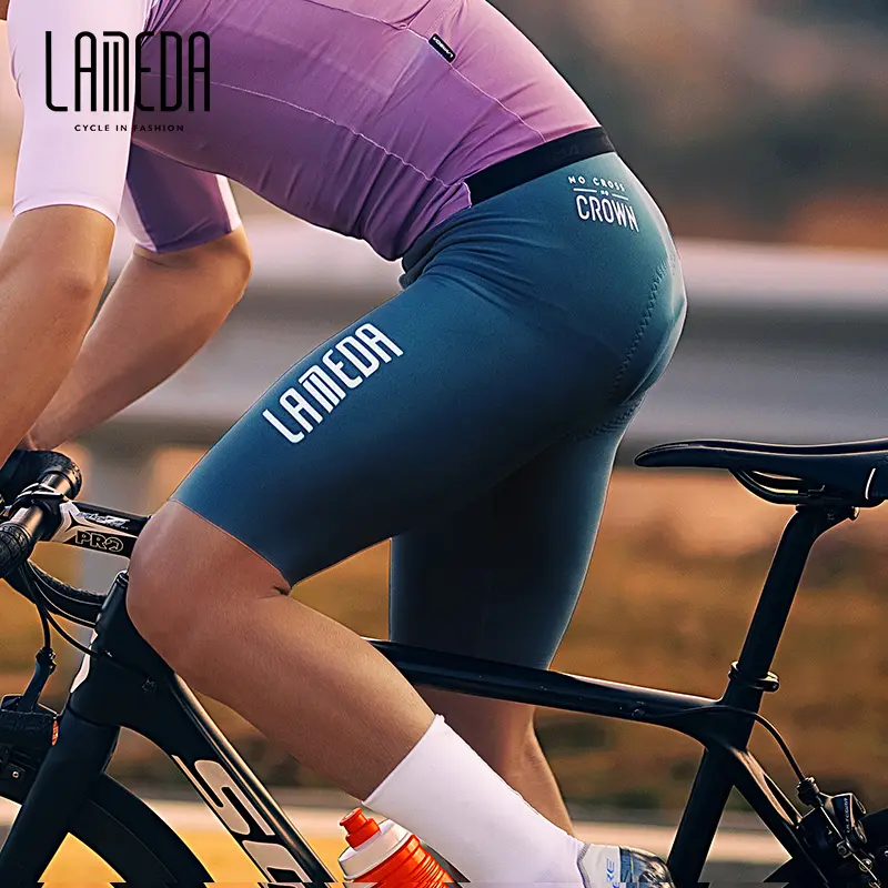 LAMEDA מותאם אישית לוגו צבע ספורט אופני בגדים סיטונאי גברים מרופד רכיבה על אופניים ביב מכנסיים