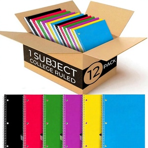 Rosmonde Spiral <strong>Notebooks</strong> 12 Pack 1 Subject College Ruled 70 Sheets 8x10-1/2" 3 Hole Punched <strong>Bulk</strong> Assorted Colors - Product Image 1