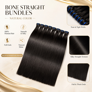 Bone Straight <b>Human</b> Hair Bundles Natural Black Double Weft Full Ends Silky Straight Hair For <b>Wig</b> Makers And Sellers - Product Image 4