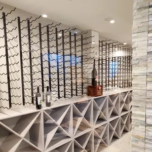 Estante de exhibición de vino, estante montado en la pared de Metal, 24 botellas