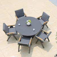 OSMEN Table de salle à manger ronde de style simple Mini Assouan pour l'extérieur, restaurant et centre de jardin
