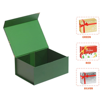 Boîtes cadeaux en papier magnétique de luxe pliables pour filles, vertes, rigides, biodégradables, pour Noël, pour les petites entreprises