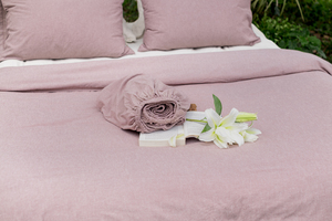 Drap de lit élastique de luxe style hôtelier, 100% coton de haute qualité, pré-lavé, couleur prune unie, aspect linge d'hôtel, pour la maison - Product Image 3