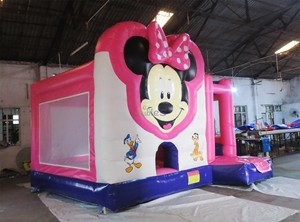 Château gonflable <span class=keywords><strong>Minnie</strong></span> avec <span class=keywords><strong>toboggan</strong></span> et zone <span class=keywords><strong>de</strong></span> saut pour enfants, inspiré des personnages <span class=keywords><strong>de</strong></span> dessins animés populaires - Product Image 4