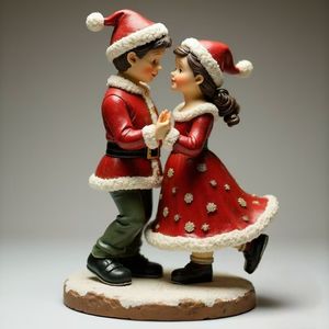 2026 nueva pareja de Navidad estatua de baile fabricante de artesanías de resina al por mayor adornos de resina personalizados regalos del Festival - Product Image 5