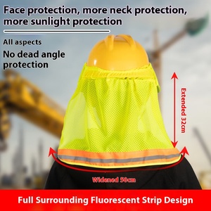 Malla <span class=keywords><strong>de</strong></span> verano parasol Sombrero duro transpirable ala completa construcción escudo reflectante cuello protector casco cubierta <span class=keywords><strong>de</strong></span> seguridad - Product Image 6