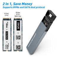 Aluminium Dual Protocol Gen 2 Usb 3.1 M.2 Ssd Externe Harde Schijf Adapter Nvme En Sata Ngff Compatibel M.2 Hdd Behuizing