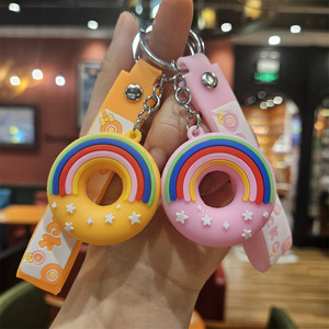 Sáng Tạo Động Vật Donut Keychain PVC Mềm Keo Khủng Long Xe Móc Chìa Khóa Dễ Thương Túi Mặt Dây Chuyền Treo Trang Trí Bán Buôn Quà Tặng Vòng Chìa Khóa - Product Image 5