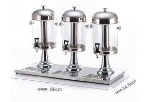 Distributeur de boissons en acrylique commercial avec 3 réservoirs pour matériel et équipements de restauration, buffet et <span class=keywords><strong>Corolla</strong></span>, distributeur de jus 8L / 16L - Product Image 4