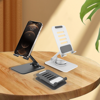 2023 support de téléphone pliable universel personnalisé 360 degrés Rotation bureau en alliage d'aluminium support de tablette support de téléphone portable