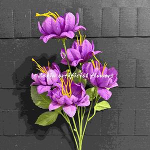 ดอกบัวหิมะประดิษฐ์ 5 หัว <span class=keywords><strong>สี</strong></span>แชมเปญ MSH สำหรับตกแต่งห้องนั่งเล่น - Product Image 4