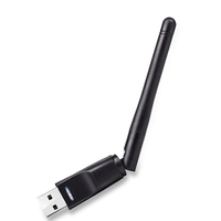 Adapter WiFi USB ODM untuk PC Adaptor Jaringan Nirkabel untuk Desktop Dongle Antena 2dBi Gain Tinggi Mendukung Laptop Desktop