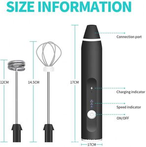 Productos Más Vendidos Y1, Accesorios de Cocina, Espumador de Leche Eléctrico Recargable por USB - Product Image 2
