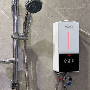 เครื่องทำน้ำอุ่นไฟฟ้าติดผนังขนาดเล็ก 3500-5500 กิโลวัตต์ พร้อมหน้าจอ LED แสดงอุณหภูมิ ผลิตจากพลาสติก ภาษาอังกฤษ สำหรับโรงแรมและครัวเรือน - Product Image 1