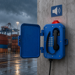 Téléphone robuste étanche avec clavier complet et porte de protection pour mine, quai, extérieur, urgence, téléphone mural - Product Image 5
