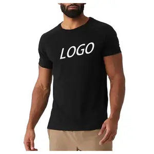Hot Selling Mannen Ademende Katoenen Rayon Workout Korte Mouwen T-Shirt Custom Logo Crewneck T-Shirts Voor Mannen