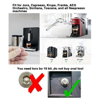 En stock : Outils de réparation pour machine à café en acier inoxydable argenté, tournevis à tête ovale et embout de perçage spécifique pour vis