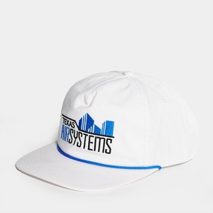 Gorras Personalizadas Blancas sin Estructura con Logotipo Bordado Plano, Gorras de 5 Paneles de Algodón Ripstop con Cierre a Presión - Product Image 3