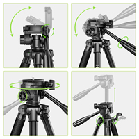 Trépied extensible Huepar TPD14B 0,48 m - 1,46 m pour niveau laser linéaire, montage fileté 1/4" 5/8", compatible avec plusieurs appareils