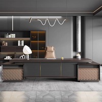 Usine de meubles de bureau de Foshan, design moderne haut de gamme, bureau en forme de L pour directeur, PDG, patron, bureau de direction, bureaux de luxe