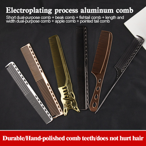 หวีหางหนูสำหรับจัดแต่ง<span class=keywords><strong>ทรง</strong></span><span class=keywords><strong>ผม</strong></span>หมุดโลหะอลูมิเนียมทนความร้อนยาวและ<span class=keywords><strong>สั้น</strong></span>โลโก้ฟรี mJ - Product Image 4