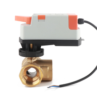Válvula de Bola de Latón DN40 de 3 Hilos con Actuador Eléctrico 24V/220V para Agua OEM
