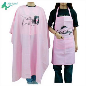 Logotipo personalizado <span class=keywords><strong>Peluquería</strong></span> Maquillaje Corte de pelo Bata con Snap Pink Barber Delantal <span class=keywords><strong>Peluquería</strong></span> Capa - Product Image 1