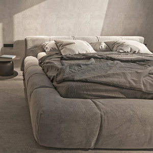 <span class=keywords><strong>Cama</strong></span> Doble Ajustable Tapizada <span class=keywords><strong>en</strong></span> Franela Minimalista Italiana con Estructura de Acero Roble Multifuncional Suave y Cómoda Personalizable - Product Image 3