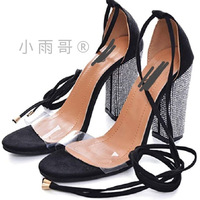 Chaussures de Mariée à Talon Carré Bout Ouvert et Bride Cheville en Strass pour Femme, Talons Hauts de Luxe et de Créateur de Haute Qualité