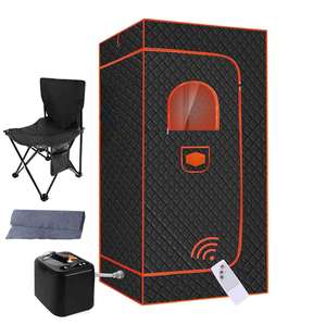Modern Acrylic Outdoor & Indoor Portable Infrared <b>Sauna</b> Tent with Steamer Box Folding Chair <b>Home</b> Spa Use USB Charging - Product Image 6