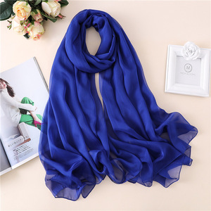 Moda liso Color sólido mujeres largo scaarf 180x110cm tamaño grande gasa seda manta <span class=keywords><strong>playa</strong></span> chal musulmán señora <span class=keywords><strong>pañuelos</strong></span> Hijab - Product Image 6