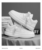 Chaussures de skate décontractées pour hommes, avec logo personnalisé, en cuir PU imperméable, plateforme, semelle épaisse, augmentant la taille