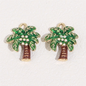 จี้โลหะผสมเคลือบสีลายต้นมะพร้าว เชอร์รี่ ข้าวโพด พิสตาชิโอ สำหรับงาน DIY ทำมือ - Product Image 5