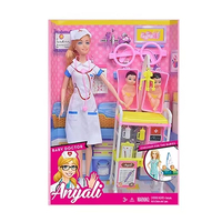 Enfant Puzzle jouer maison jouets ensemble thème mode fille 11.5 pouces solide femme infirmière poupée jouets avec bébé équipement médical pour les enfants