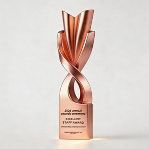 Nuovo Trofeo Placcato Oro 2026 Personalizzato di Alta Gamma con Confezione Regalo a Spirale Creativa per Riconoscimenti Aziendali e Dipendenti Eccezionali - Product Image 4