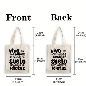 <span class=keywords><strong>Bolsa</strong></span> <span class=keywords><strong>de</strong></span> lona con cita en español, estampado <span class=keywords><strong>de</strong></span> "Vivo En Las Nubes", <span class=keywords><strong>bolsa</strong></span> <span class=keywords><strong>de</strong></span> hombro sarcástica y humorística - Product Image 6