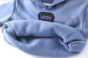 Set Felpa con Cappuccio Invernale per Bambini e Bambine, in Poliestere Felpato, Spesso e Caldo, Pantaloni Sportivi con Stampa Cartoon - Product Image 3