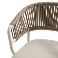 Ensemble de trois pièces pour les loisirs de plein air, chaise tissée en corde, table en rotin pour cour, balcon, jardin, terrasse, balcon