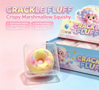 Jouet Squishy en Guimauve Effet Craquelé, Mignon et Coloré, en Forme de Donut, Sonore, Sensoriel, Anti-stress, pour Enfants, Coffret Cadeau