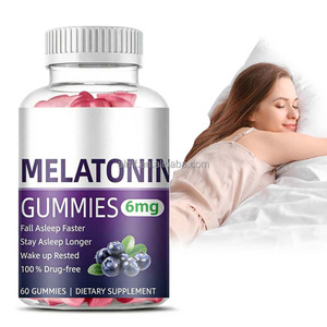 Suplemento Dietético <span class=keywords><strong>para</strong></span> <span class=keywords><strong>Dormir</strong></span>, 6mg, Sin Medicamentos, Sabor a Arándano, Hierbas Calmantes, 60 Unidades, Gomitas <span class=keywords><strong>de</strong></span> Melatonina <span class=keywords><strong>para</strong></span> Dormirse Más Rápido - Product Image 1