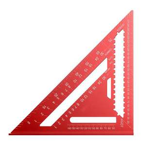Zhixin fabrika toptan 7 ''alüminyum üçgen cetvel 12'' kırmızı iletki kalınlaşmış ağaç İşleme açı cetvel üçgen kare - Product Image 1