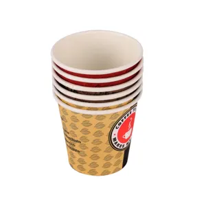 Wholesale Printing 4oz 6oz 7oz Single Wall Disposable Paper Cups Customized Hot Coffee Paper Cup