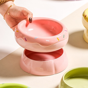 Macron Colors - Juego de Platos Elevados de Cerámica para Mascotas, Platos Dobles para Perros y Gatos - Product Image 3