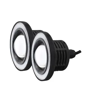 lkt 3.5英寸3英寸2.5英寸LED天使眼雾灯适用于所有12v汽车COB双色天使眼投影仪镜头雾灯