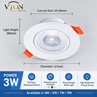 Projecteur LED personnalisé AC85-265V avec logo, rond, encastré, orientable, spot LED, spot lumineux LED pour plafond 3W 5W 7W 9W