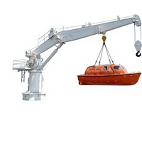 Grue de pont marine, grue de levage à double usage pour bateaux de sauvetage et marchandises, grue marine à flèche articulée certifiée SOLAS DNV pour embarcation